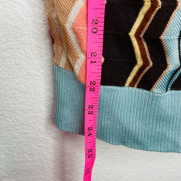 Missoni Sweater Cardigan Womens Sz Medium Y2K Button down vneck chevron - Picture 3 of 9